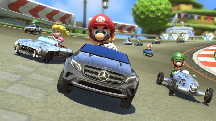 Mercedes branding in Mario