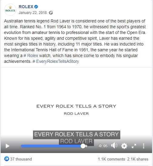 Rolex Facebook Post