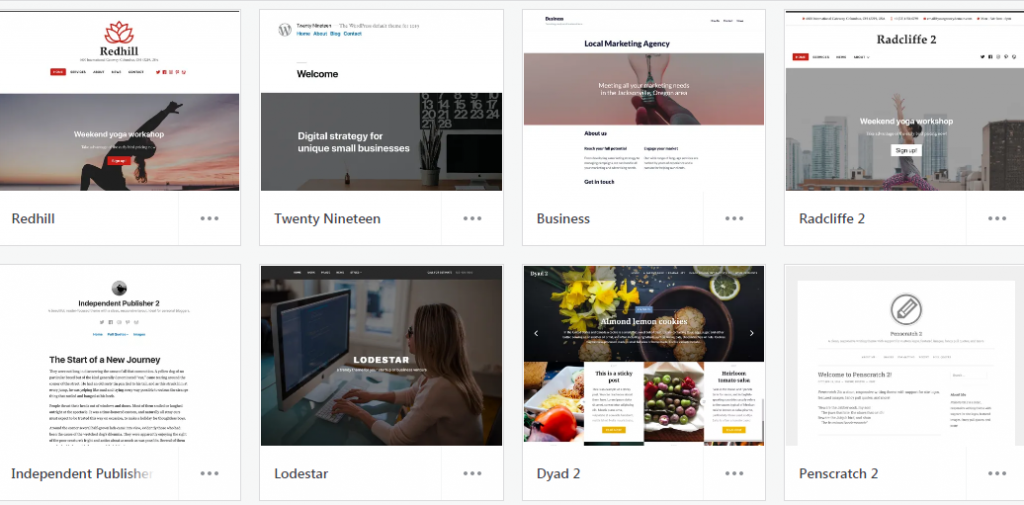 Examples of Free WordPress themes For Starting A Blog