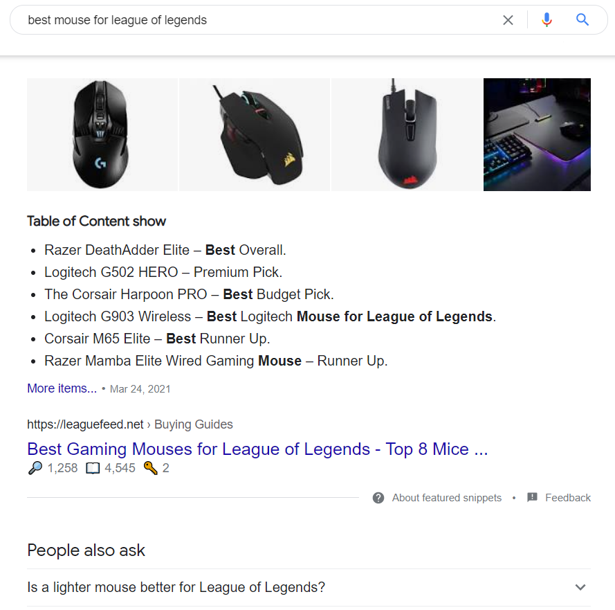 best mouse for League of legends search results