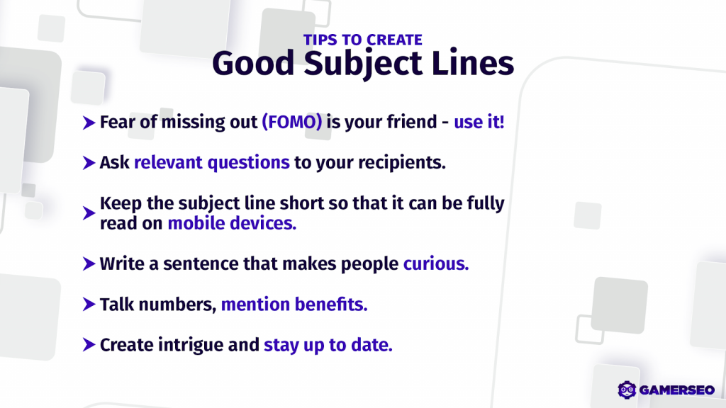 tips to create good subject lines