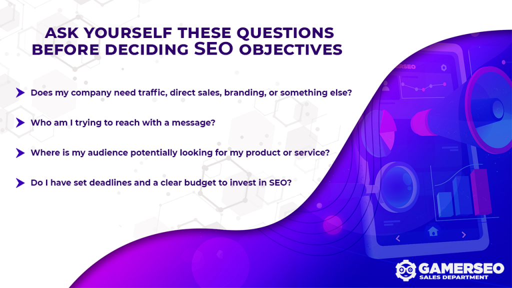 Four questions to perform a less intensive effort when looking for SEO objectives