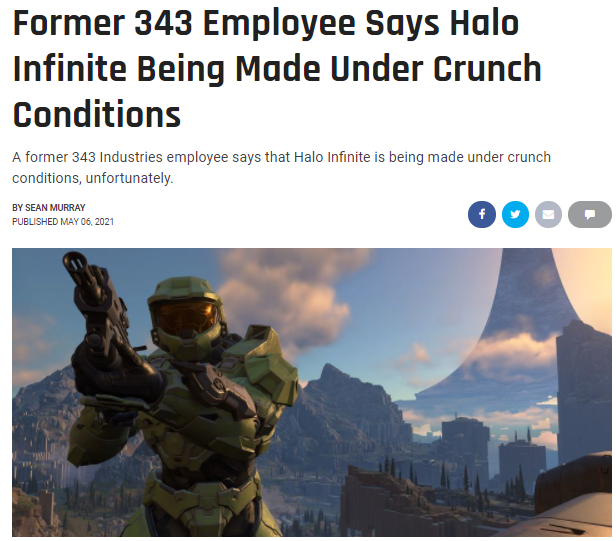 ex-employee giving lousy news about Halo infinite