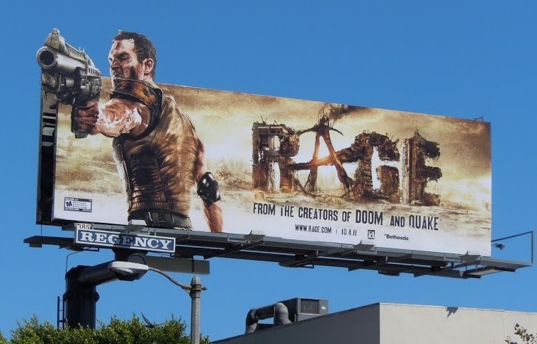 PC game Rage 2 billboard campaign in North America