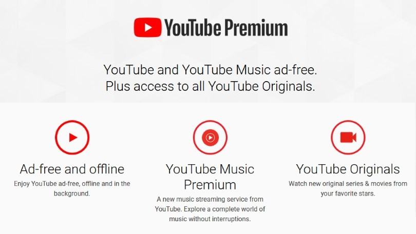 the benefits of YouTube premium for users: access to premium youtube content (series, movies), no ads, and youtube premium music allowing background play