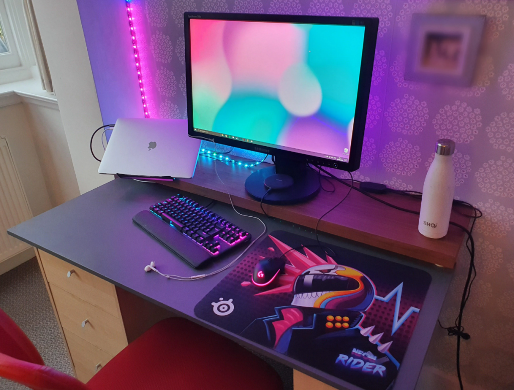 a gaming setup project presenting  different brand products at the same time