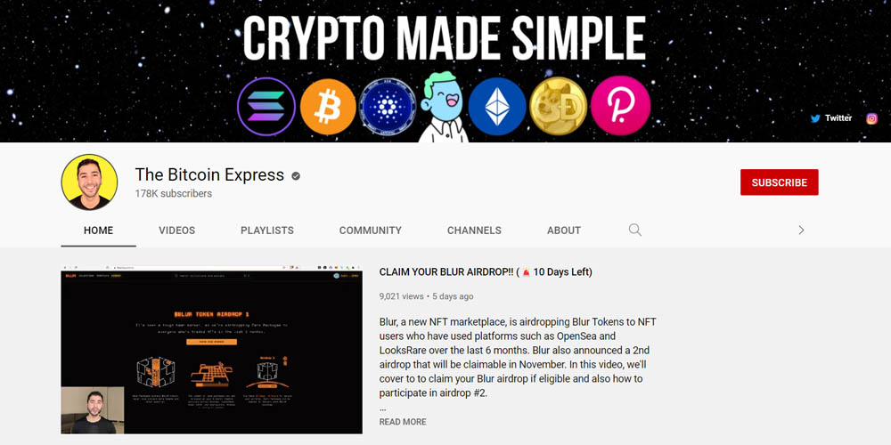 The Bitcoin Express’s Youtube channel