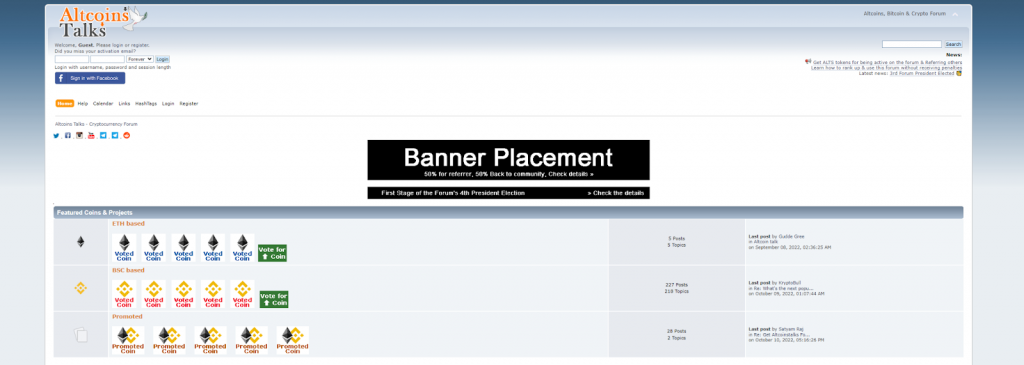 Altcoins Talks page