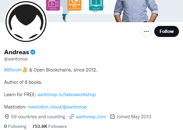 Antonopoulos twitter profile