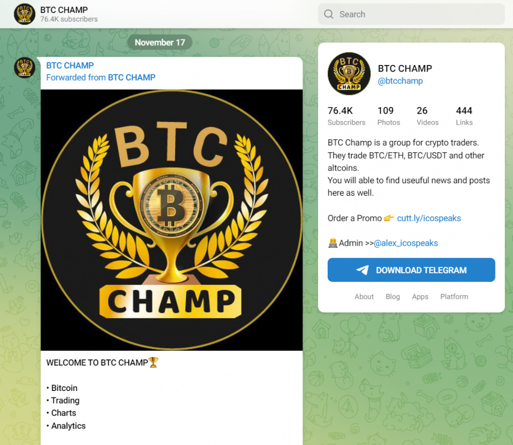 BTC Champ telegram Community