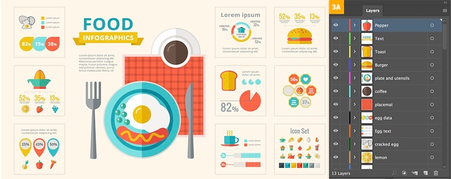 Food Infographics- Selling Vector Designs