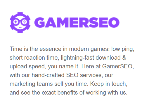 GamerSEO icon and description