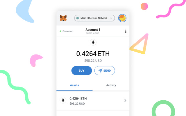 Image of the Metamask wallet app