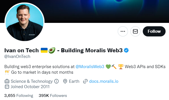 Ivan on Tech twitter profile is one of the best influencers profil