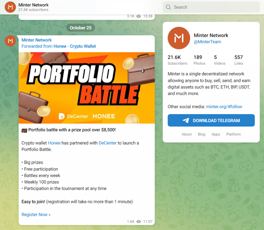 Minter Network Telegram Community