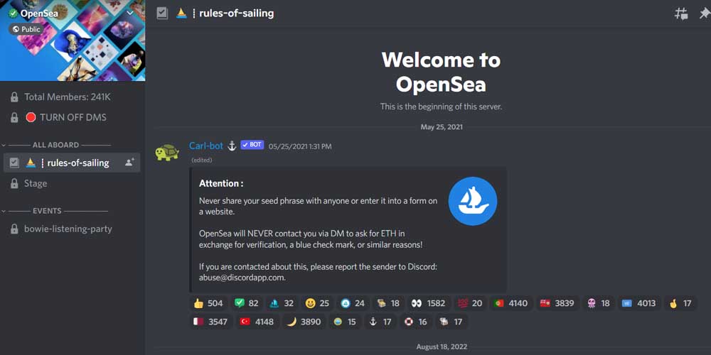 OpenSea NFT Discord Community 