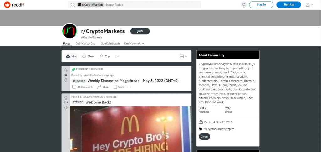 Reddit Cryptomarkets page