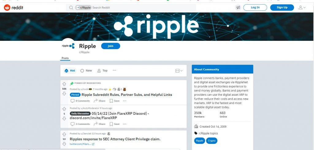 Reddit Ripple page