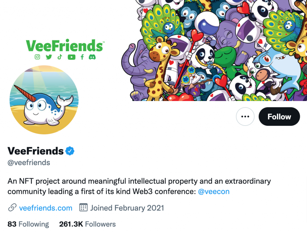 VeeFriends NFT Twitter profile