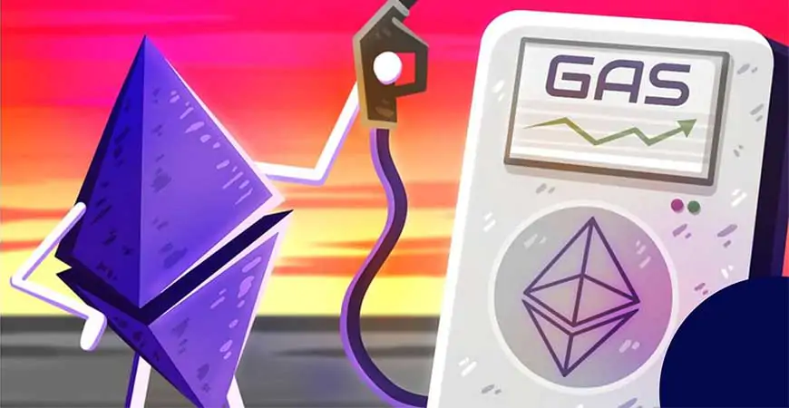 illustration of a ethereum using a gas pump