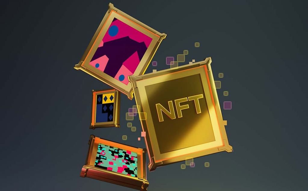 illustration of canvas with nfts on them