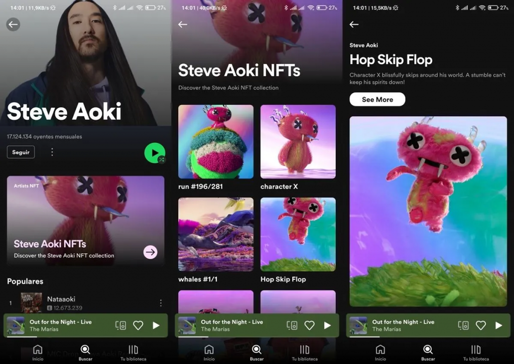 screenshot from Steve Aoki's spotify profile