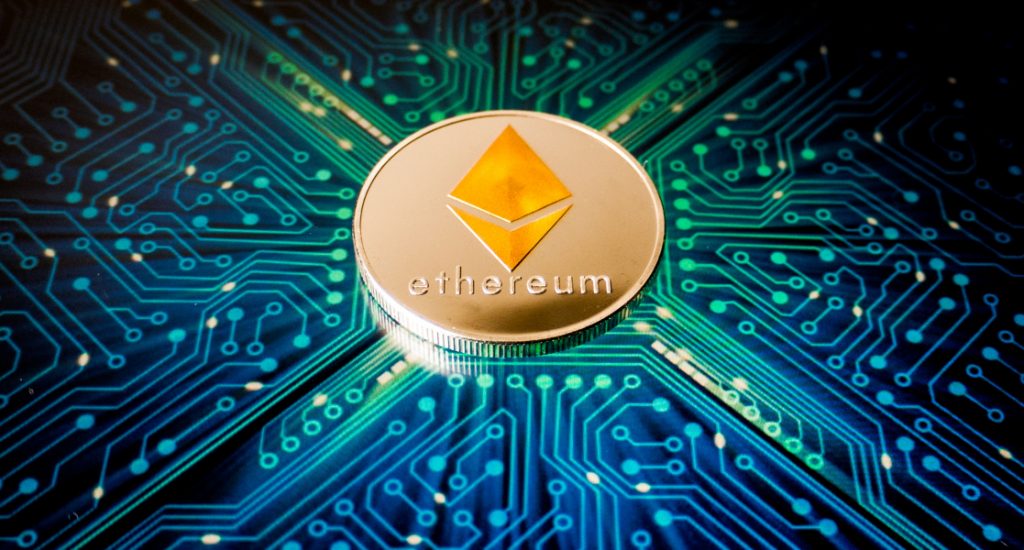 Coin with the Ethereum logo