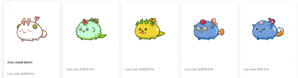 Axie Inifinity floor prices