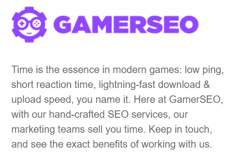 GamerSEO services description