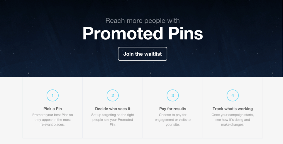 Use of Promoted Pins and join the waitlist
