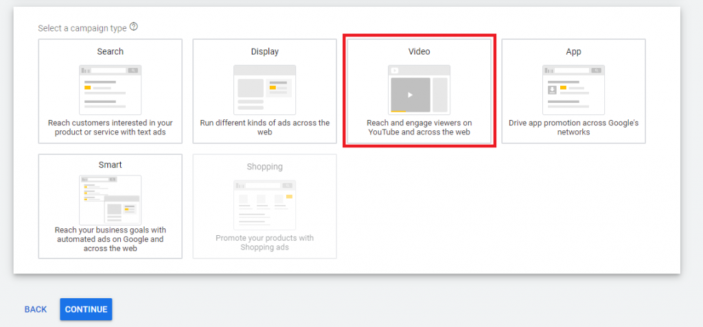 Video option Google Ads
