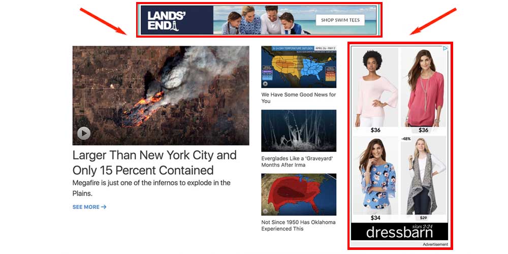 Display ads in specific media sites