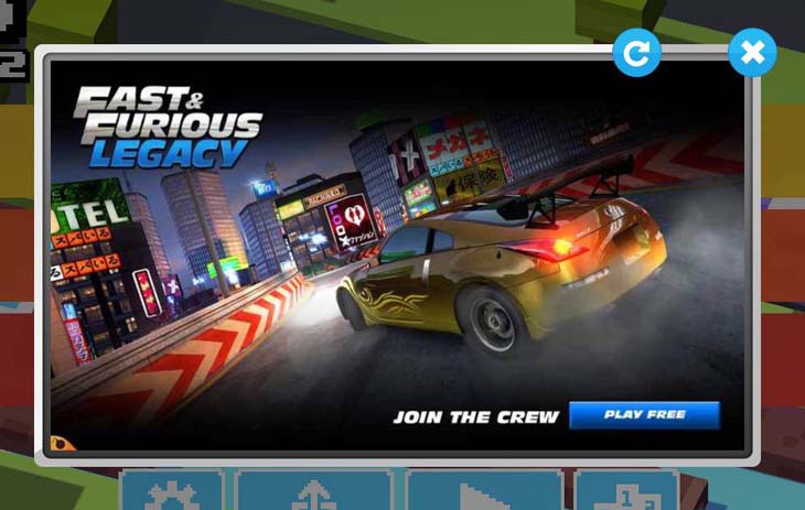 Fast and Furious Legacy interstitial ad