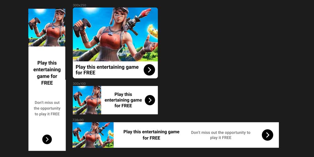 Fortnite responsive ad