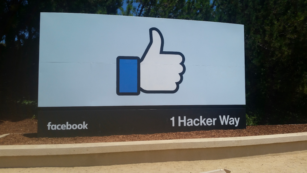 advertising banner with thumb icon for facebook