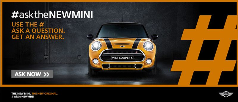 promotional banner from Mini showing the mini cooper s along with ad copy