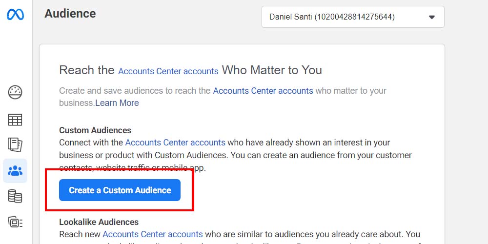 Creating a custom audience on Meta Pixel