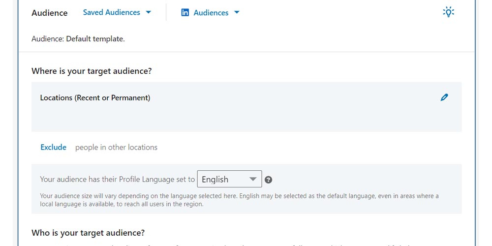 Select your targeting criteria on LinkedIn ads