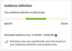 screenshot from the audience definition tool on Facebook