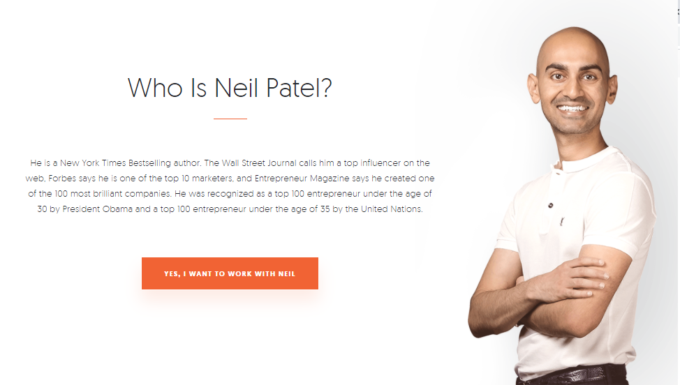 Neil Patel homepage