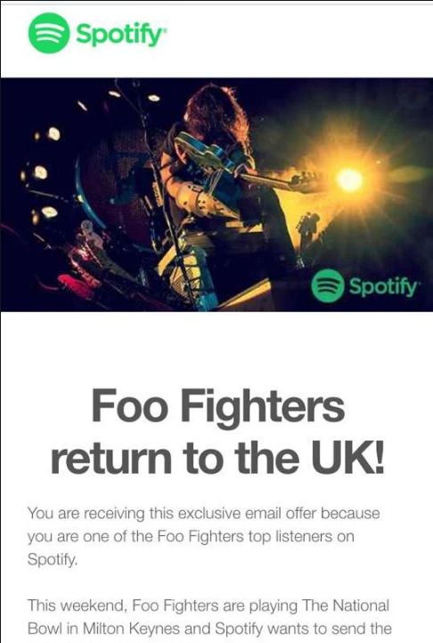 Spotify personalized newsletter that’s driving traffic to their app