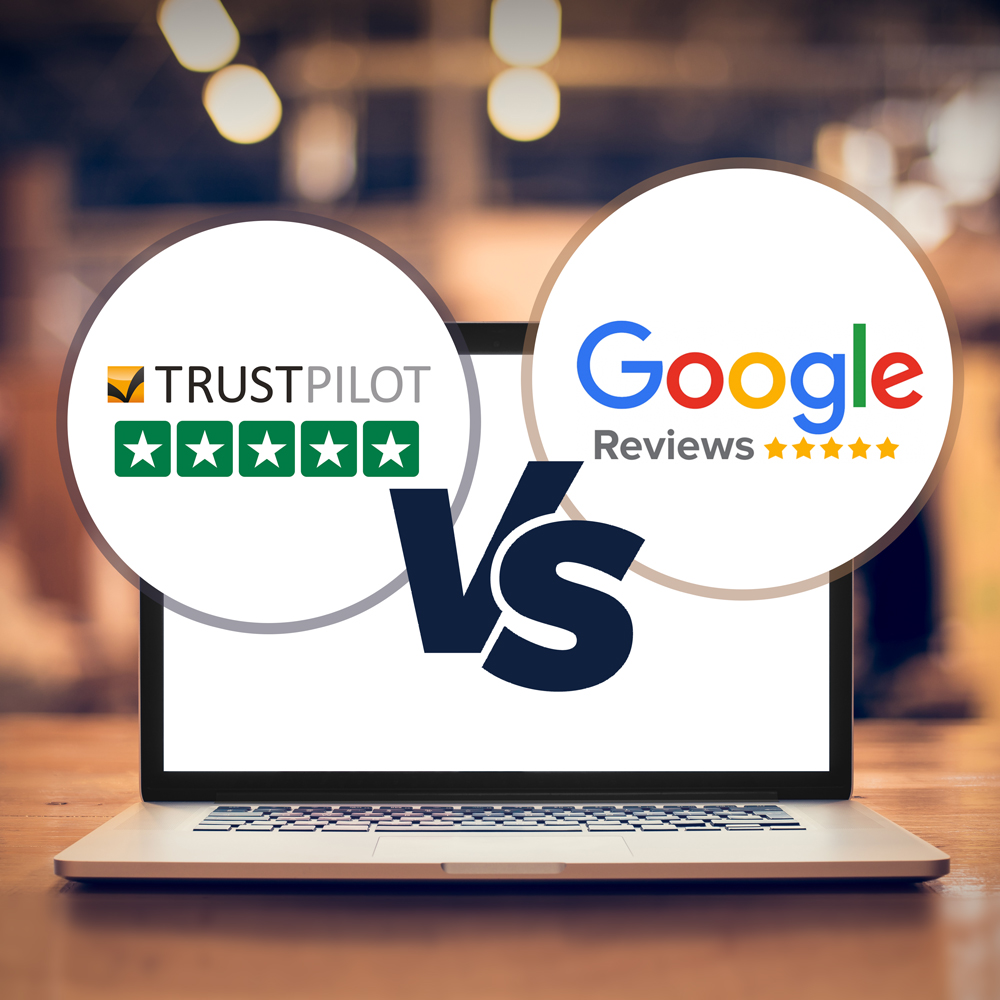Trustpilot site showing other person writing details vs Google Reviews