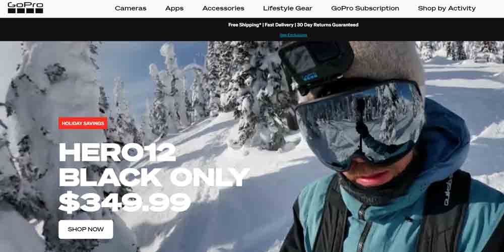 GoPro official website and main page
