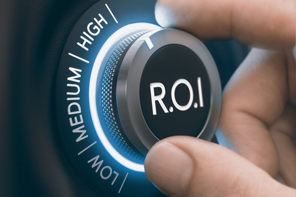 picture of a person turning a knob to high with the word ROI written in it