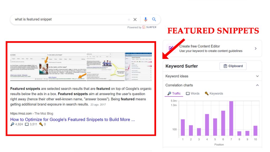 Featured Snippets to rank higher in SERPs