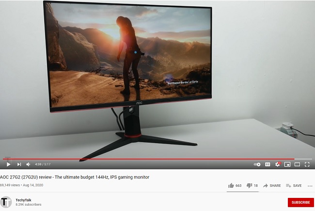 TechyTalk's honest YouTube review about a gaming monitor