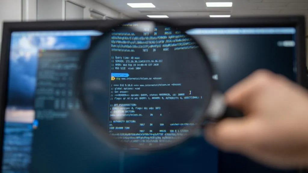 a magnifying glass on a computer screen