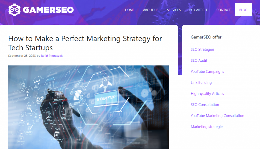 example of improving and update content with GamerSEO