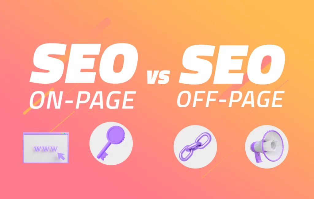 image comparing SEO on page and off page elements
