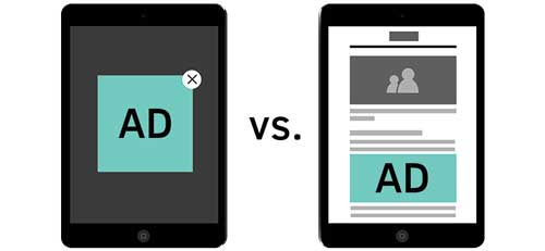 native ad vs. traditional website ad